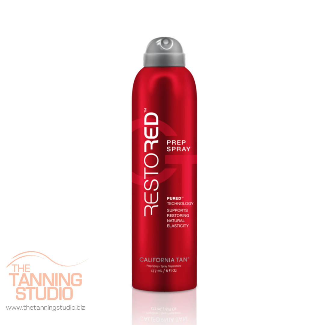 Restored Prep Spray by California Tan., Pured Technology supports restoring natural elasticity.