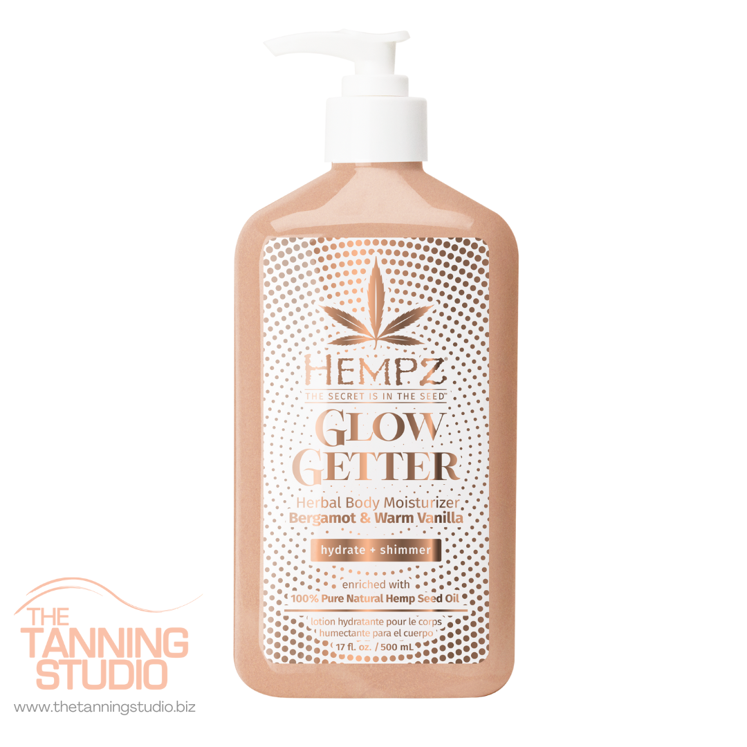 Glow Getter by Hempz. Herbal Body Moisturizer. Bergamot & Warm Vanilla. Hydrate + Shimmer.