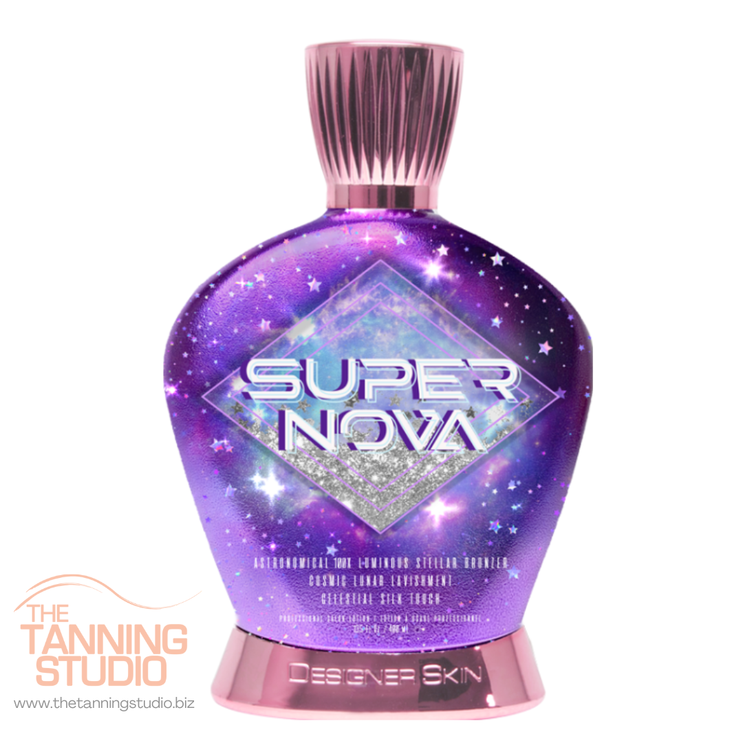 Super Nova by Designer Skin. Astronomical 100X Luminous Stellar Bronzer. Cosmic Lunar Lavishment. Celestial Silk Touch.
