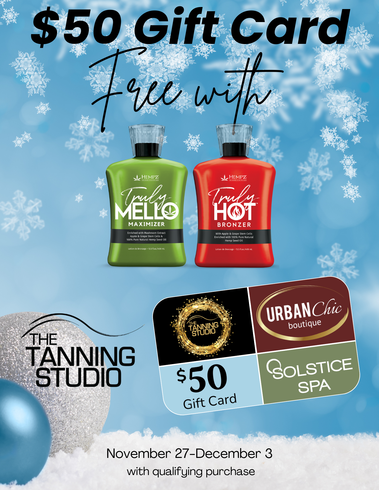 Get a $50 Gift Card with lotion purchase