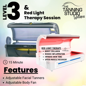 3 Pack of UV Tans with FREE Red Light Session