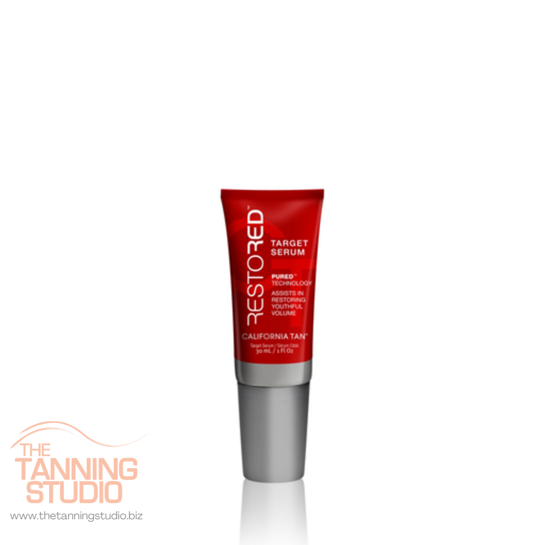 Restored Target Serum by California Tan. Pured Technology assists in restoring youthful volume.